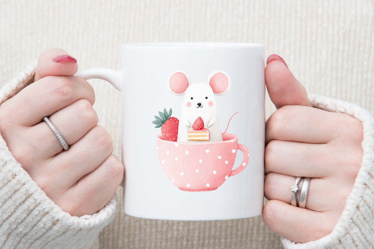 Pastel Animals Tea Party Clipart Set, an Illustration by Sublimation Artist (Photo 5 of 6)