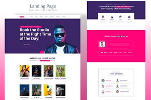 Studio Landing Page Web Page Layout