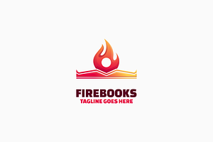 Fire Books Gradient Colorful Logo, a Branding & Logo Template by Artnivora.Std