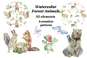 Watercolor forest animals, an Animal Illustration by Watercolor arts (Thumbnail 1 of 6)