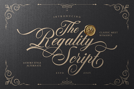 Regality - Luxury Romance Script, a Script Font by Bale Type