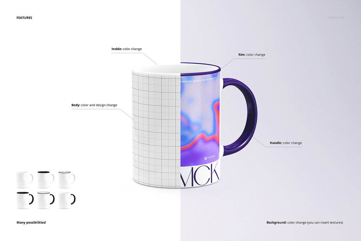 Sublimation Mug 2 Mockup Set, a Cups & Container Mockup by creatsy2 (Photo 3 of 12)