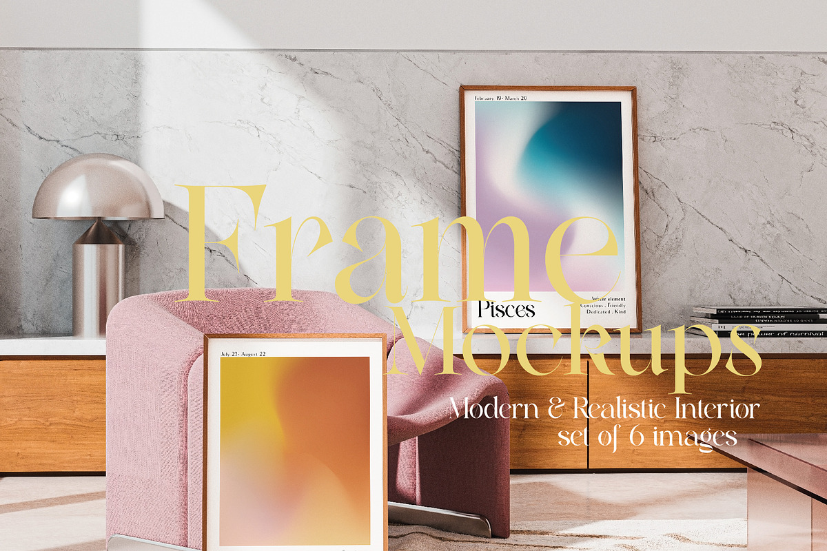 Set Realistic trendy frame mockup, a Product Mockup by N digital designs (Photo 1 of 7)