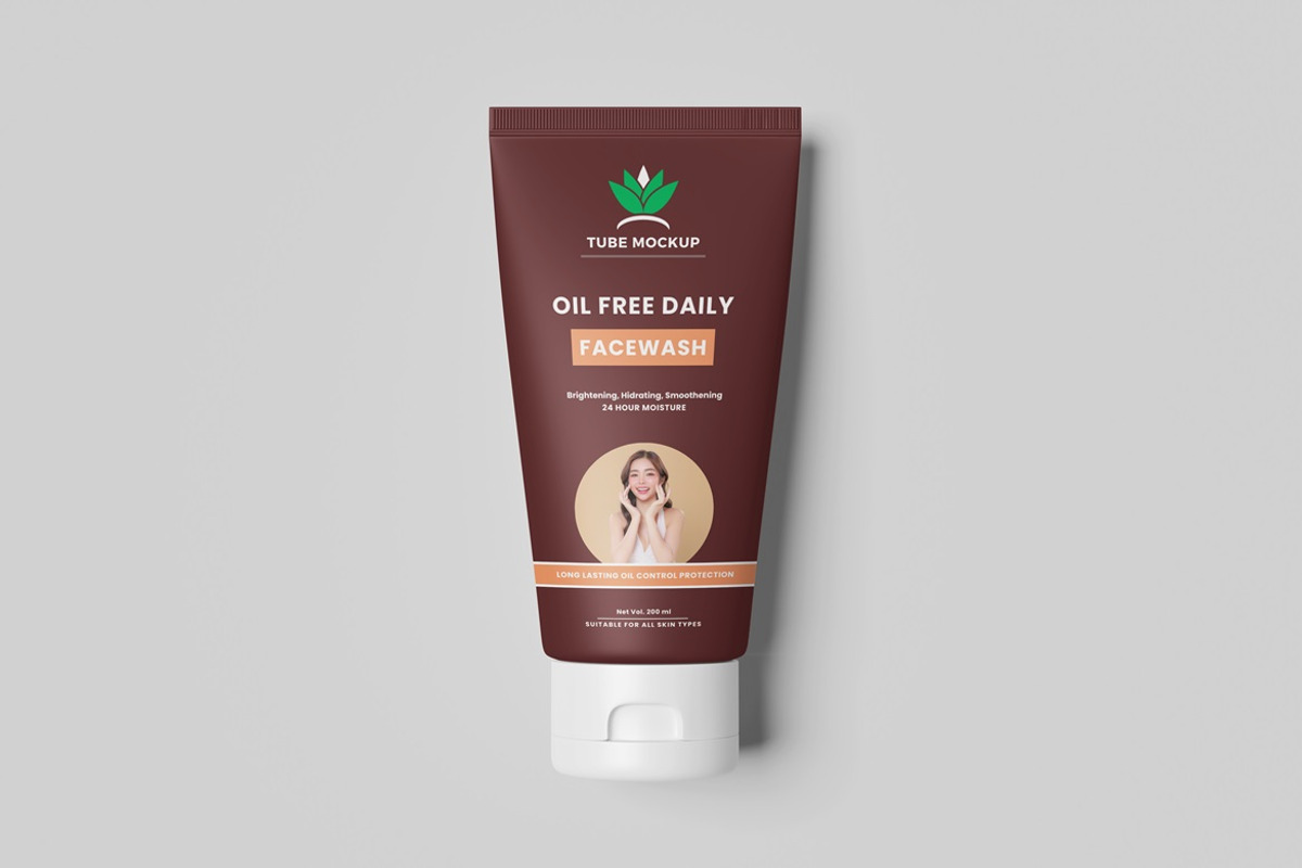 Face wash Tube Packaging Mockup, a Packaging Mockup by AndikaGraphic (Photo 3 of 6)