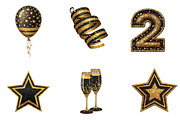 Gliteer New Year Clipart, an Illustration by CreationArt (Thumbnail 4 of 7)