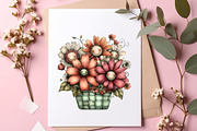 Watercolor spring flower basket PNG, an Illustration by SinaCreation (Thumbnail 4 of 11)