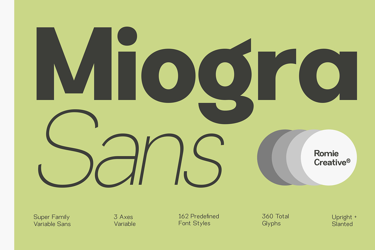 Miogra Sans, a Sans Serif Font by Romiecreative (Photo 1 of 14)