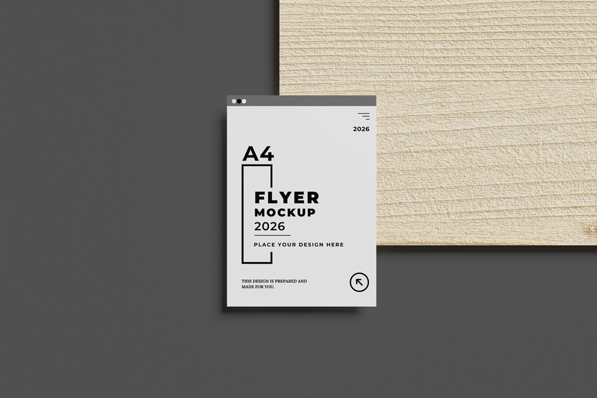 A4 Flyer Brochure Mockup, an Advertising Mockup by AndikaGraphic (Photo 6 of 6)