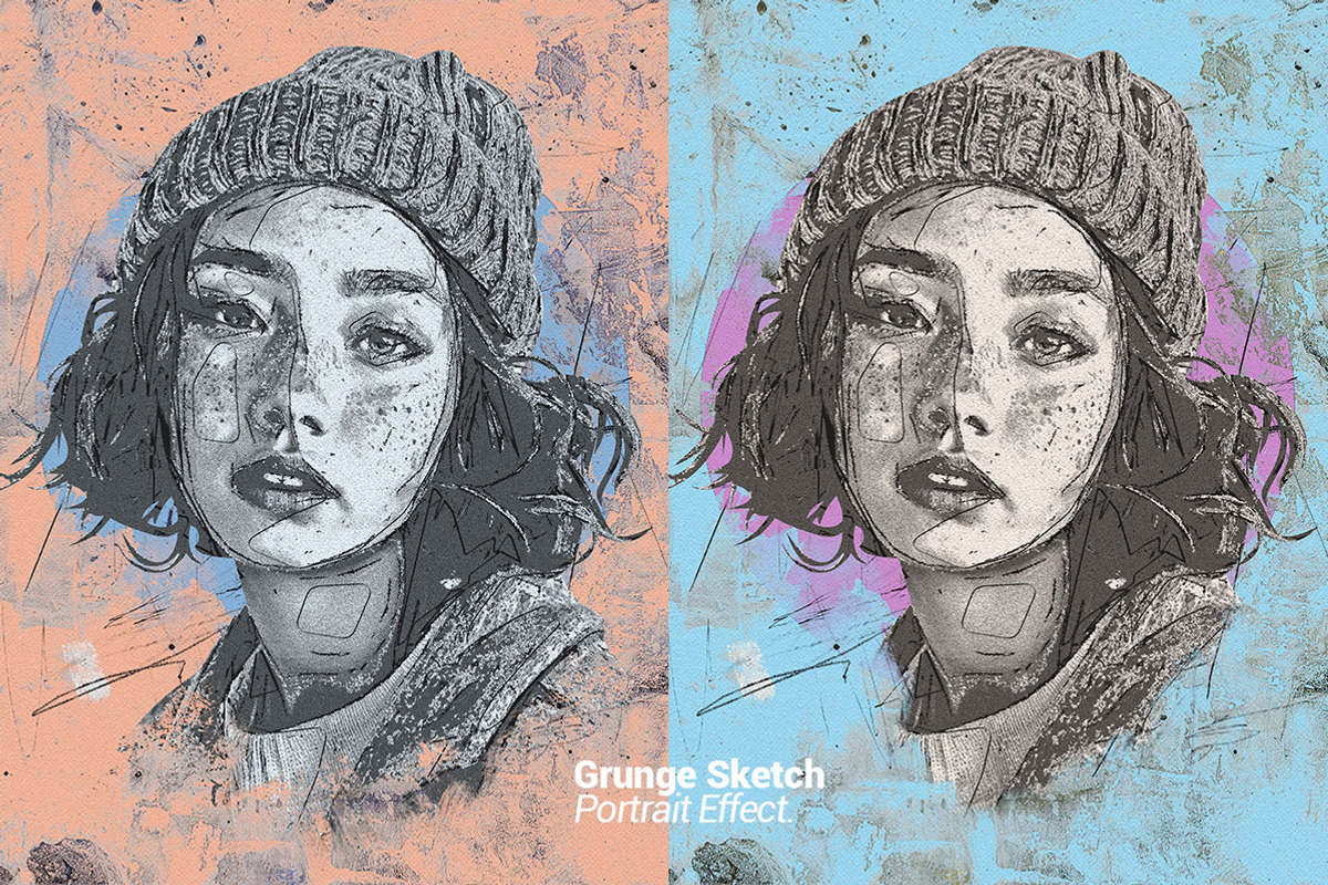 Grunge Sketch Portrait Effect, an Action Add-On by Amorjesu.com (Photo 7 of 21)