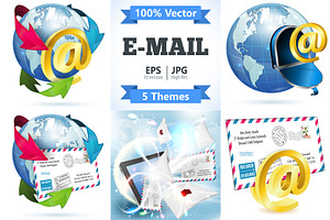 E-Mail and Mail Themes, a Technology Illustration by TAlex