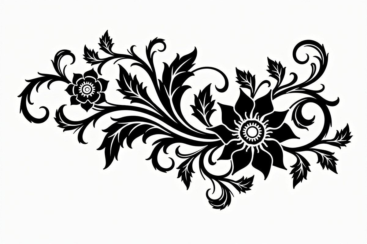 Vintage Flower Ornament Set, an Illustration by Creativeshirt (Photo 2 of 21)