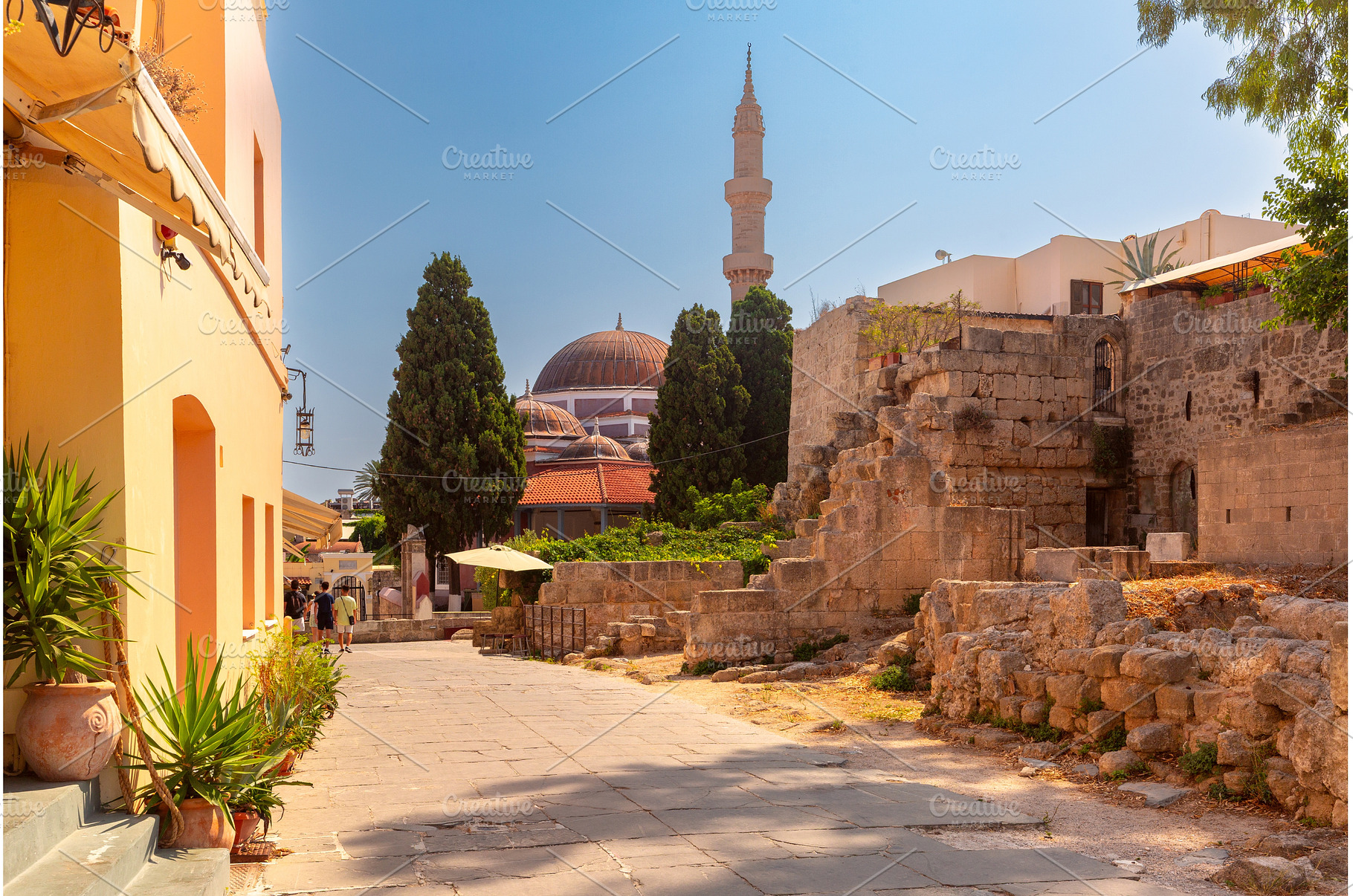 Mosque and ruins in old town of, an Architecture Photo by kavalenkava