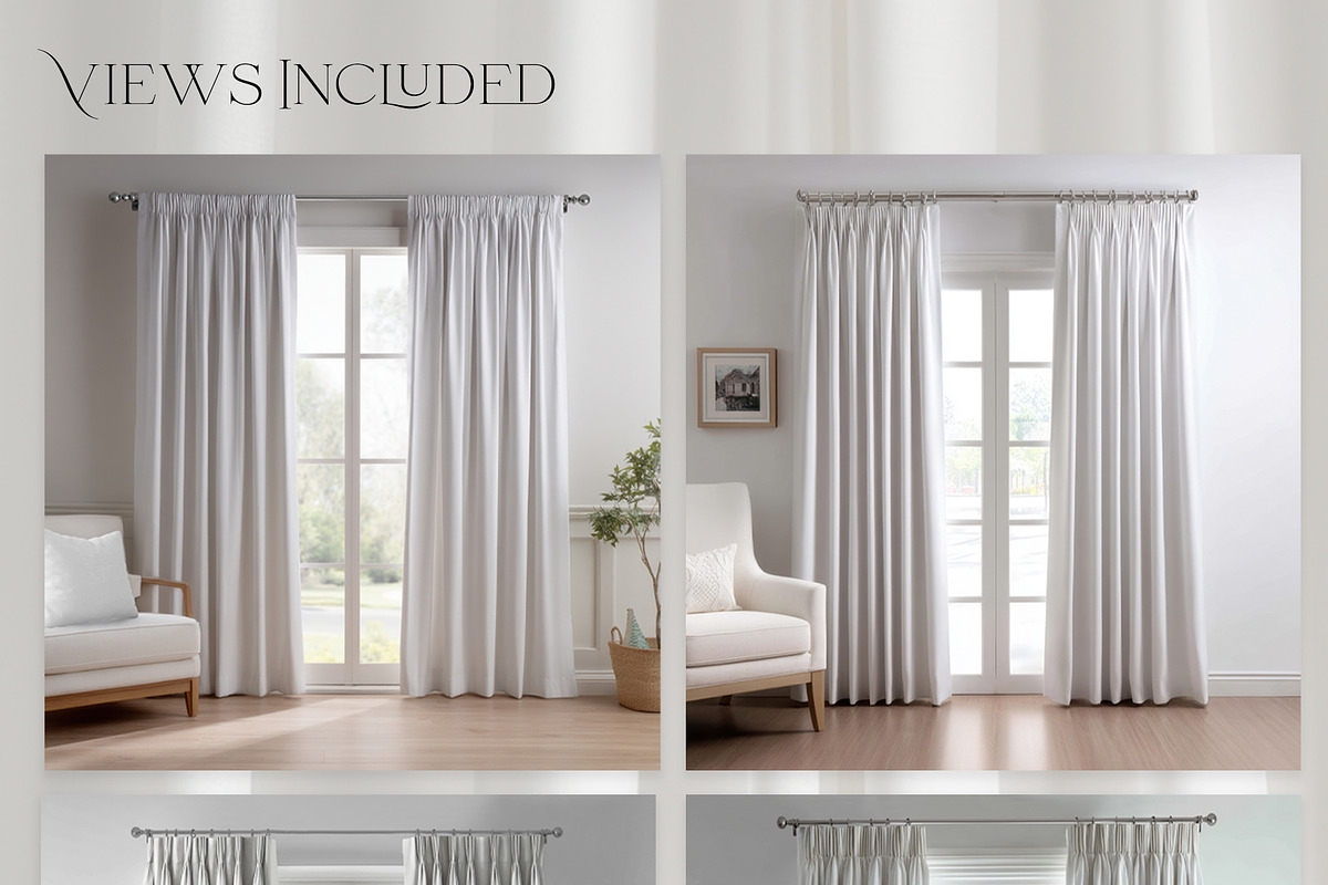 Pinch & Pencil Pleat Curtains Mockup, a Product Mockup by mock-ups (Photo 2 of 12)