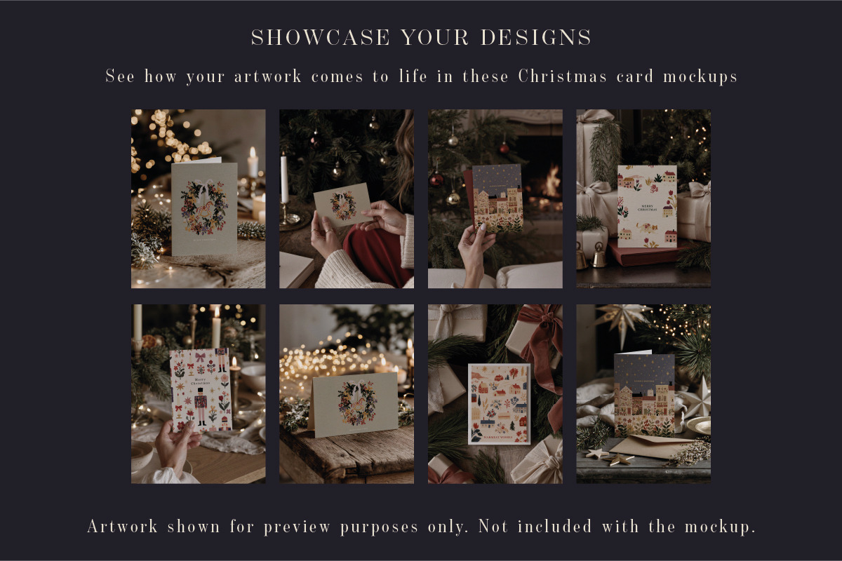 Christmas Card Mockup Collection, an Advertising Mockup by Emilie Cliche (Photo 4 of 5)