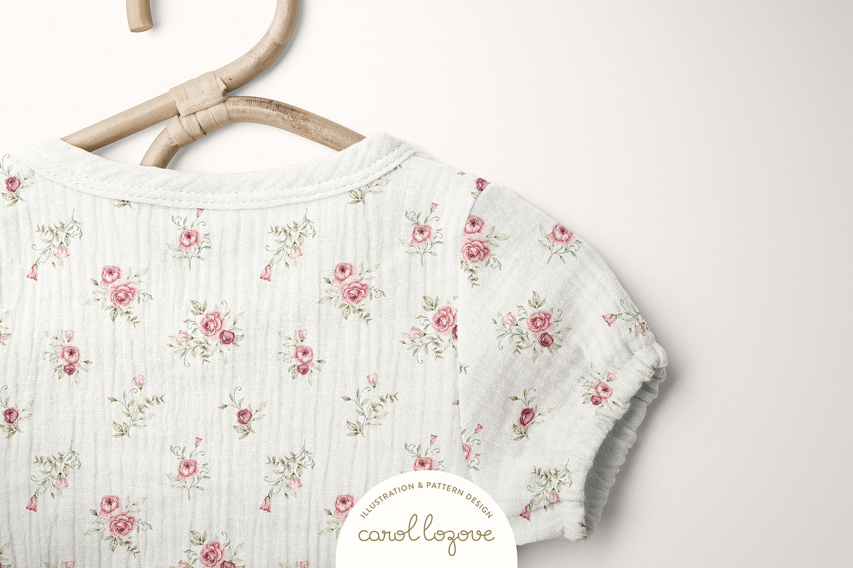 Watercolor Blush Roses Floral Set, a Decorative Illustration by Carol Lozove (Photo 24 of 50)