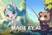 50 Kawaii Chibi Midjourney Prompts, an Object Graphic by MadeByAI Studio (Thumbnail 4 of 5)