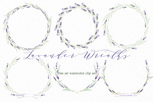 Lavender Watercolor Wreaths Provence