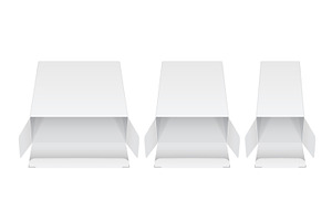 Set Of White Cardboard Boxes Mockups