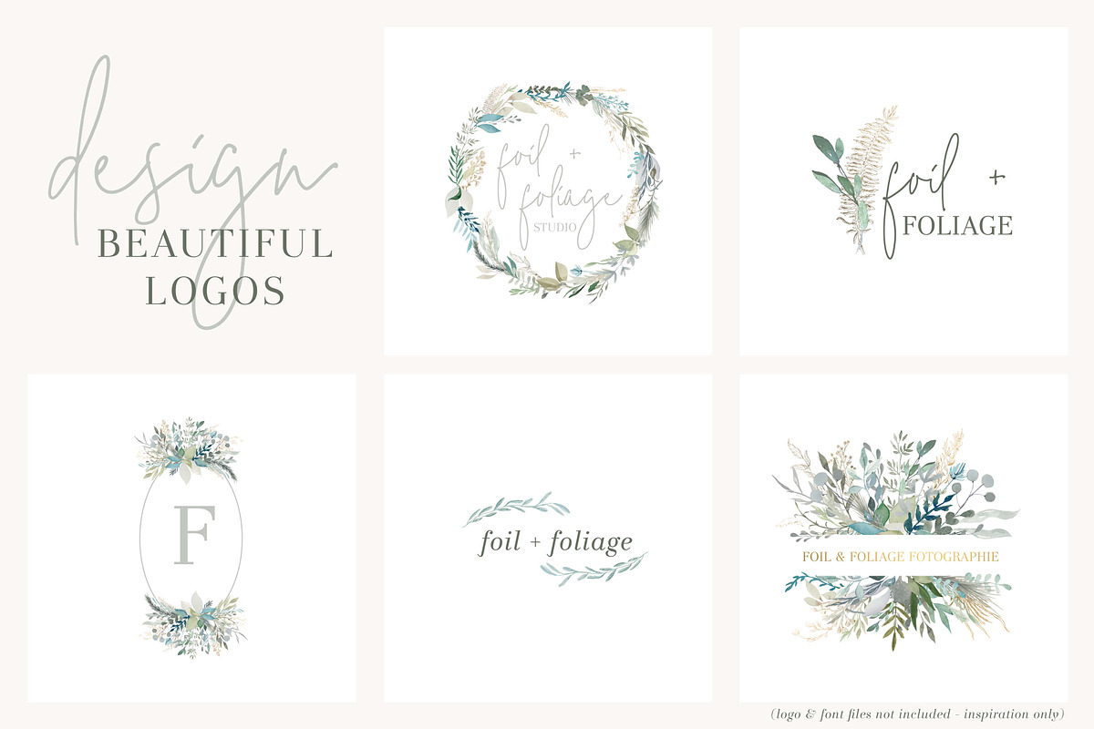 Foliage + Foil - Botanical Clipart, an Illustration by The Autumn Rabbit Ltd (Photo 6 of 11)