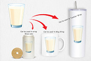 Glass of Milk Clipart, a Graphic by Artnoy (Thumbnail 4 of 5)
