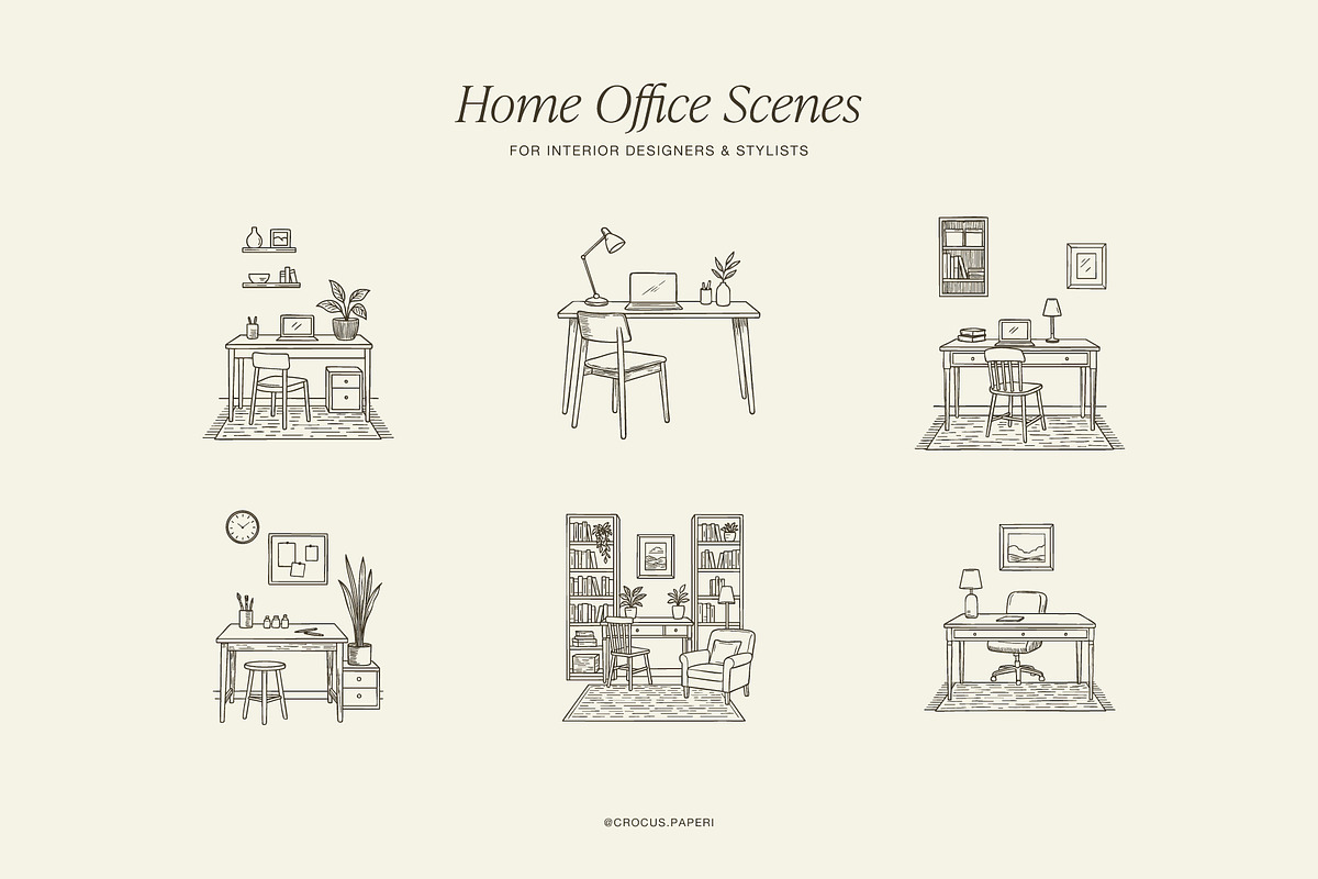 INTERIOR DESIGNER line art clipart, an Object Illustration by Crocus Paperi (Photo 12 of 13)
