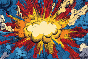 Vibrant comic art style explosion, an Abstract Photo by Pavel_design