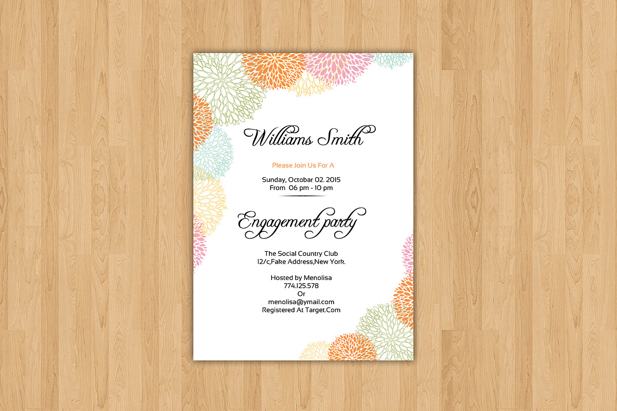 Engagement Party Invitation Template, an Invitation Template by retrographix (Photo 1 of 2)