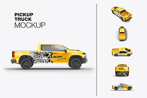Pickup Truck Mockup, a Product Mockup by OneVectorStock
