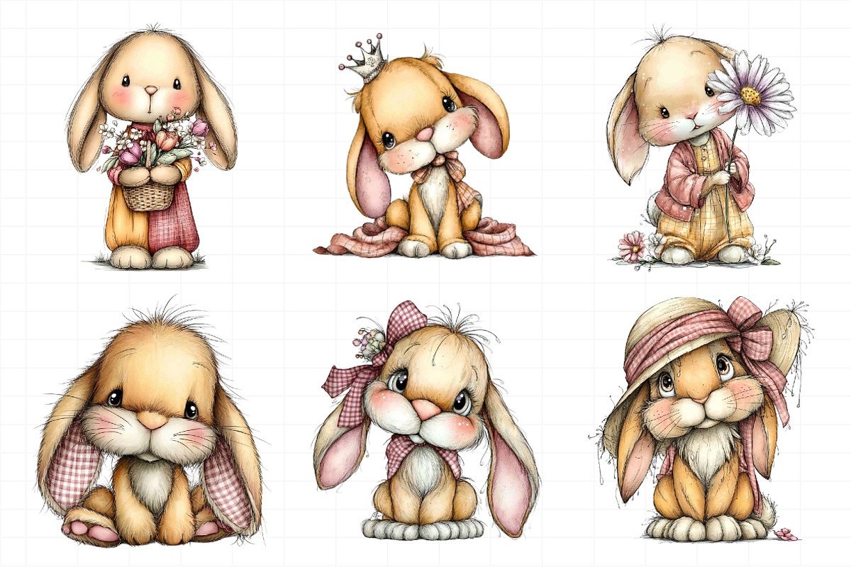 Ellow Gingham Bunny PNG, an Illustration by Daily.Designs (Photo 5 of 6)