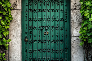 Old wooden green door, an Architecture Photo by MistyDay