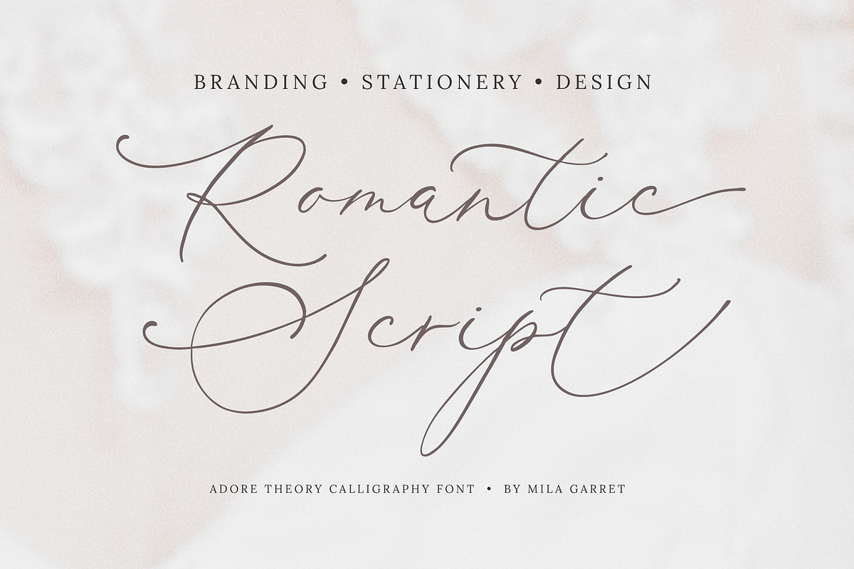Adore Theory Modern Wedding Font, a Script Font by Mila Garret (Photo 2 of 10)