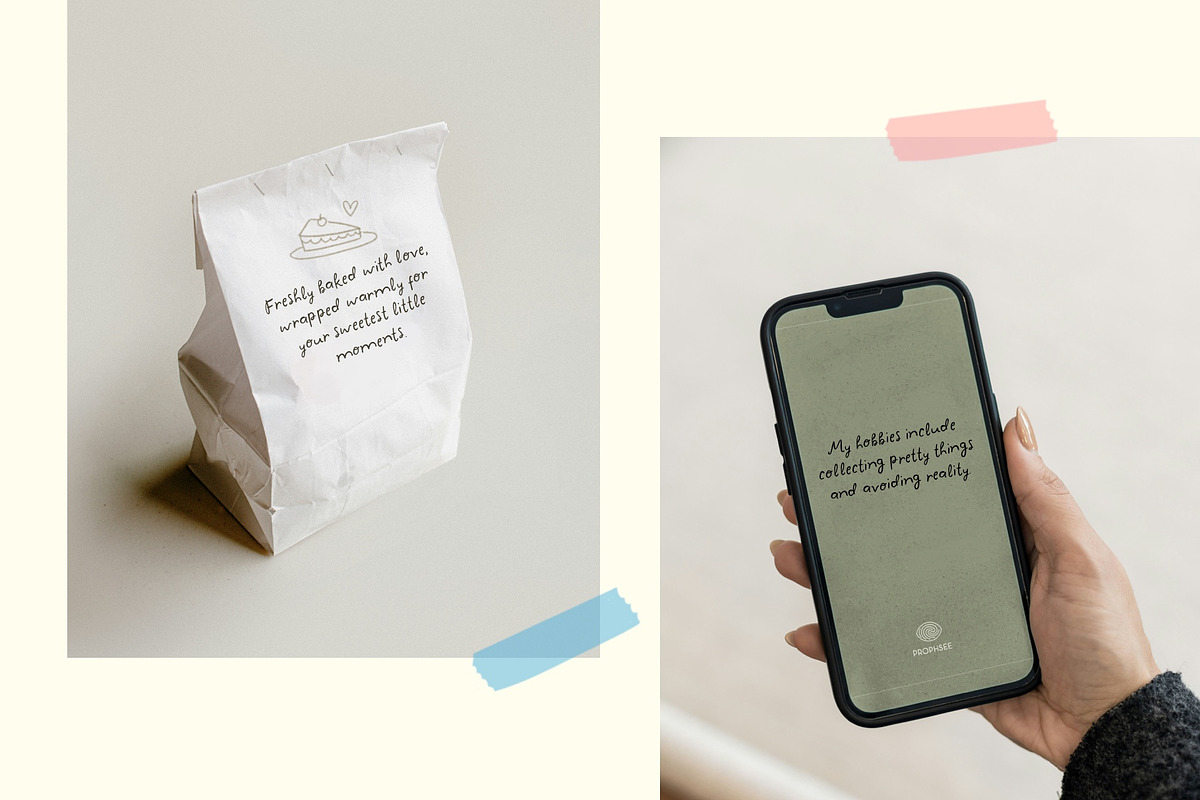 Wavy Diary - Handwritten Font, a Handwritten Font by byherline (Photo 4 of 6)