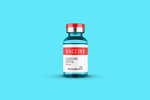 Vaccine Glass Vial Bottle Mockup