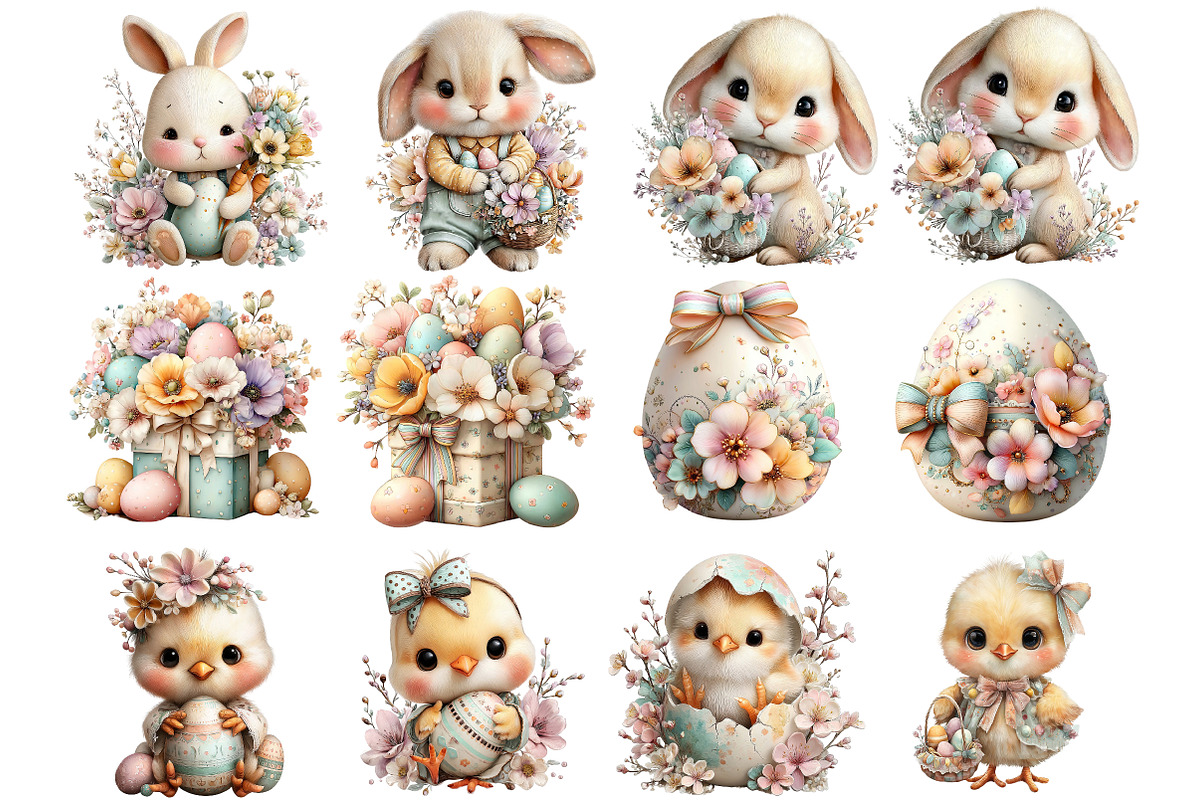 Sweet Easter Clipart, an Illustration by DreamArtGraphic (Photo 4 of 4)