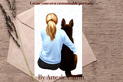Girl and Dogs Clipart, Best Friends, an Animal Illustration by ArtedeCatrin (Thumbnail 8 of 8)
