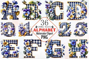 Gingham check Alphabet spring, an Illustration by RobertsArt