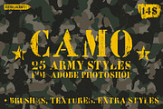 Camo Styles for Adobe Photoshop, a Layer Style Add-On by Guerillacraft (Thumbnail 1 of 6)