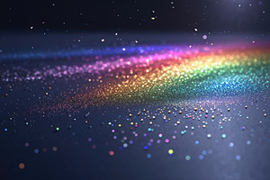 Curved band of rainbow glitter, an Illustration by wavebreak
