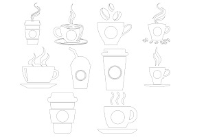 Coffee Cup Mugs Set 1 Procreate