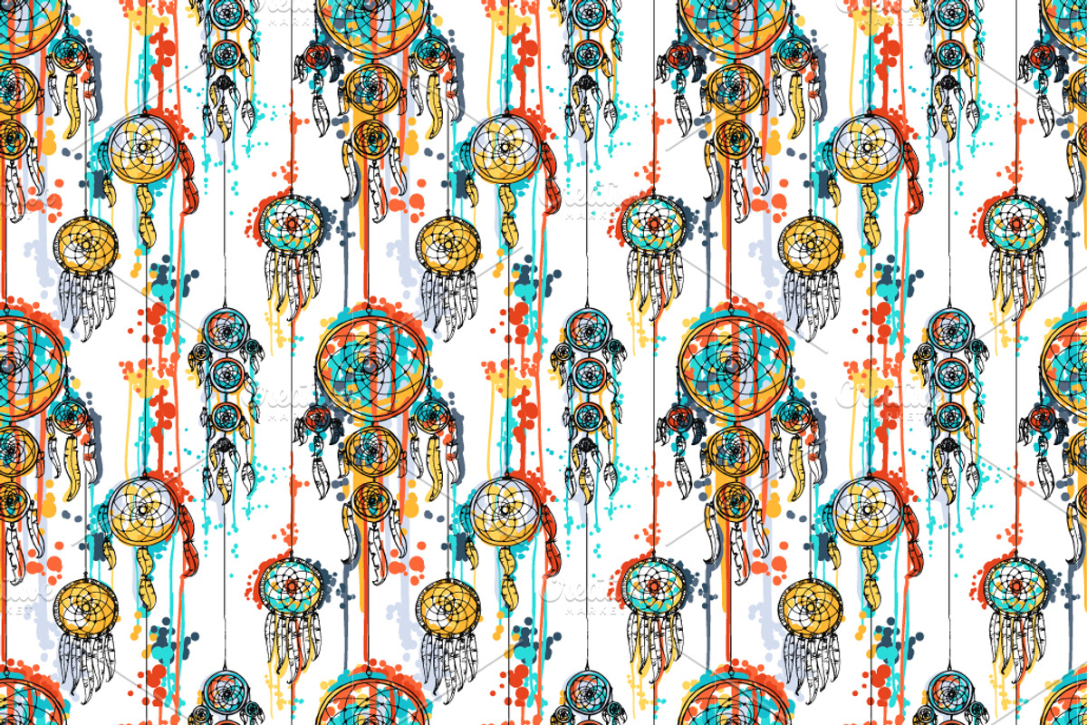 six hand drawn seamless patterns preview 4