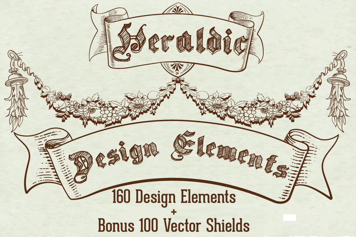 Heraldic Design Elements, an Object Graphic by Arys Design