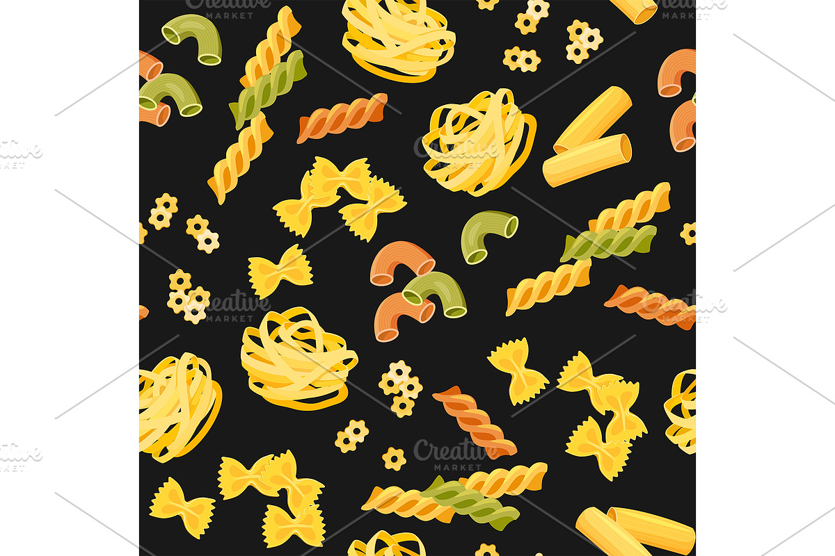Italian pasta seamless pattern, a Pattern Graphic by Elen_Art
