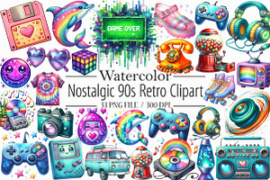 Nostalgic 90s Retro Sublimation Clip, an Illustration by Libby Wishes