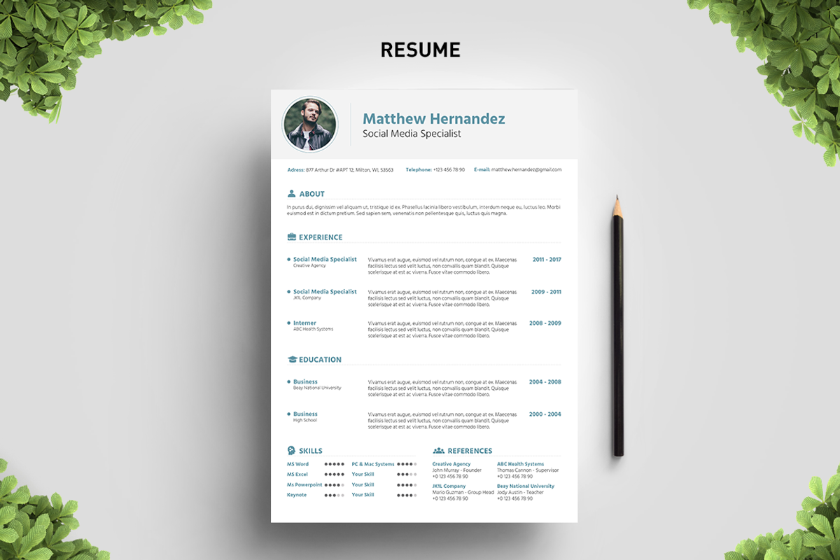 Turquaz Resume Template, a Resume Template by Big Zone Studio (Photo 3 of 4)