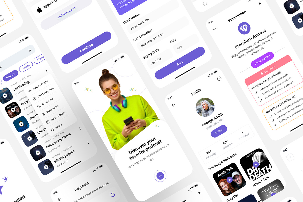 TalkBox - Podcast App UI Kit Design, an App Template by Zee UI (Photo 5 of 5)