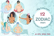 12 Zodiac Men Hand Drawn Collection, a Healthcare Illustration by ennona_art (Thumbnail 1 of 11)