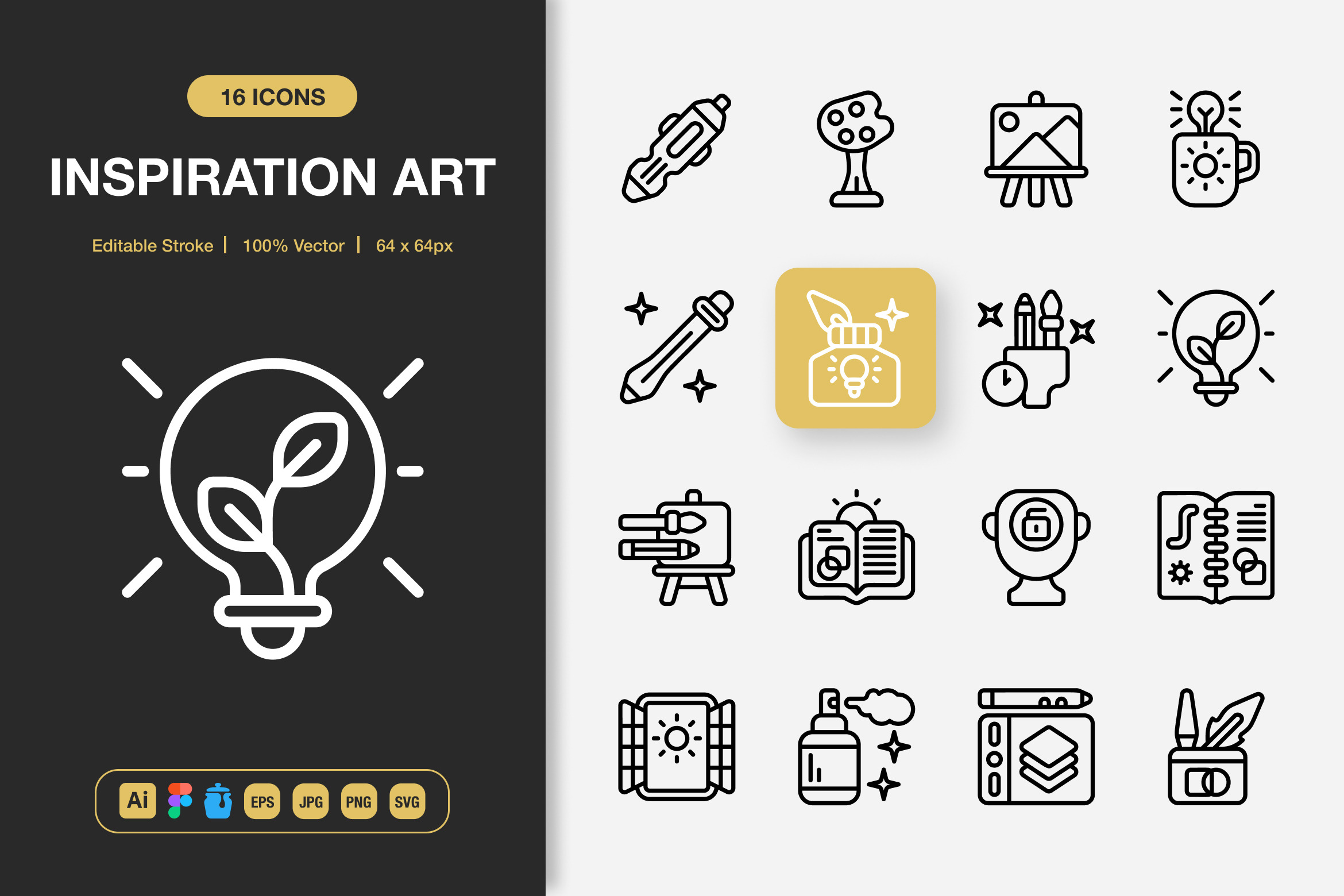 Inspiration Art Icons, an Icon by Spacepixel Creative