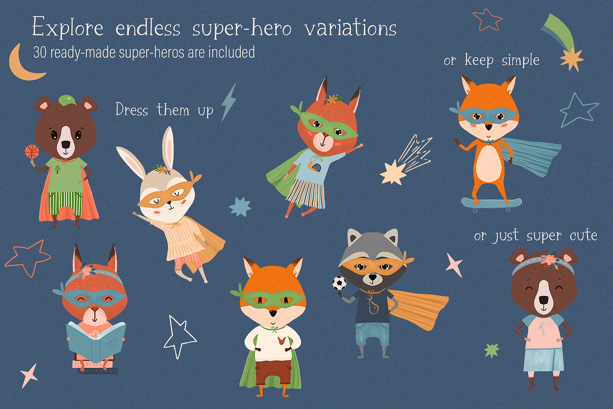 Super-Hero Creator - forest animals, an Animal Illustration by PenguinArtStudio (Photo 3 of 9)