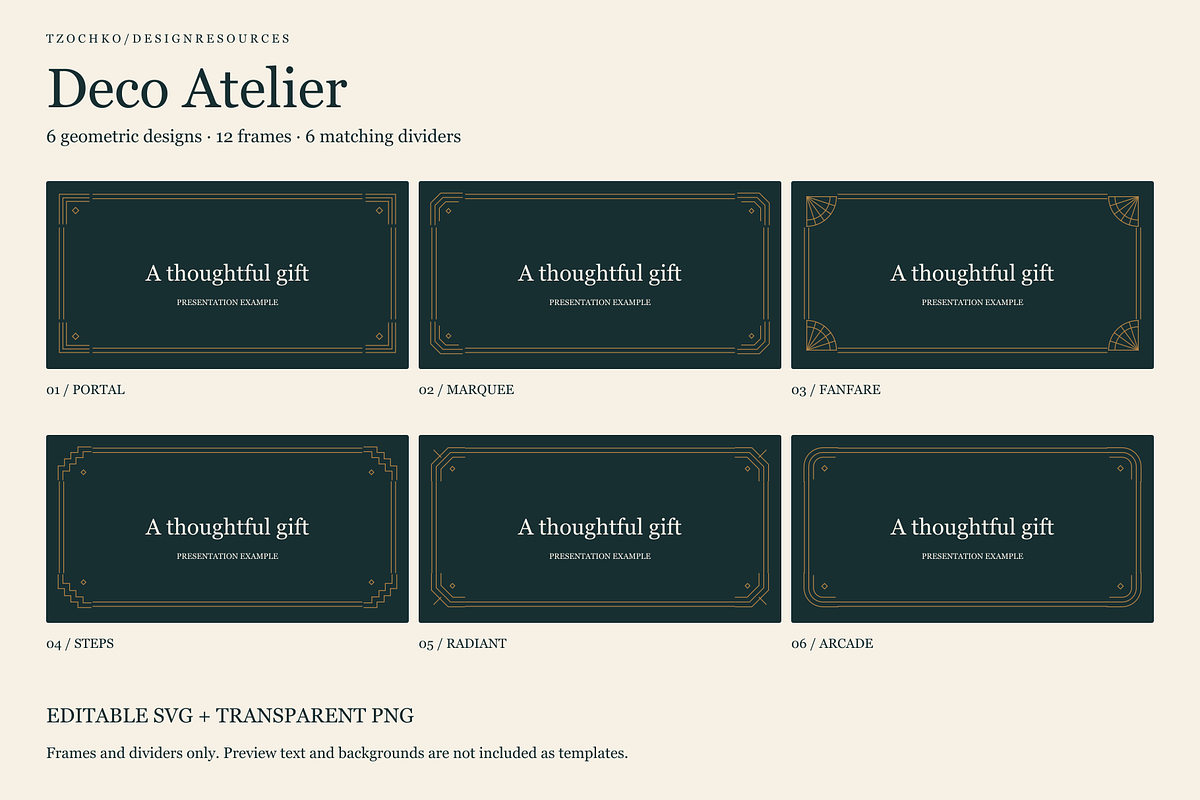 Deco Atelier — Art Deco Frames, an Object Graphic by Tzochko (Photo 1 of 3)