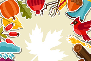 Backgrounds With Autumn Stickers.